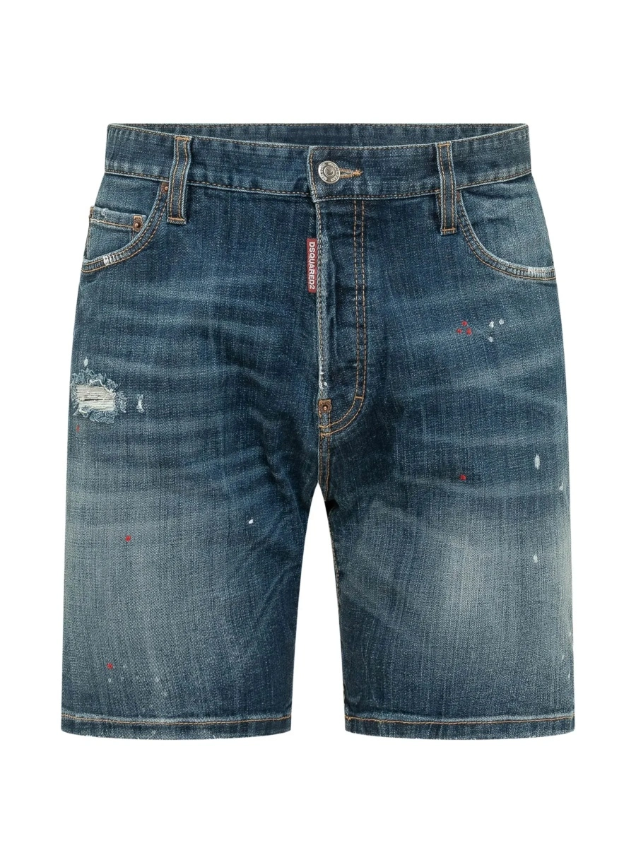 Pantaloni scurti DSQUARED2 albastri din denim 'Marine' - Img 6