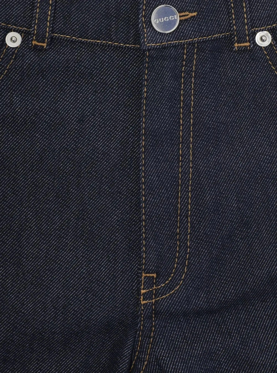 Pantaloni scurti Gucci albastri din bumbac - Img 3