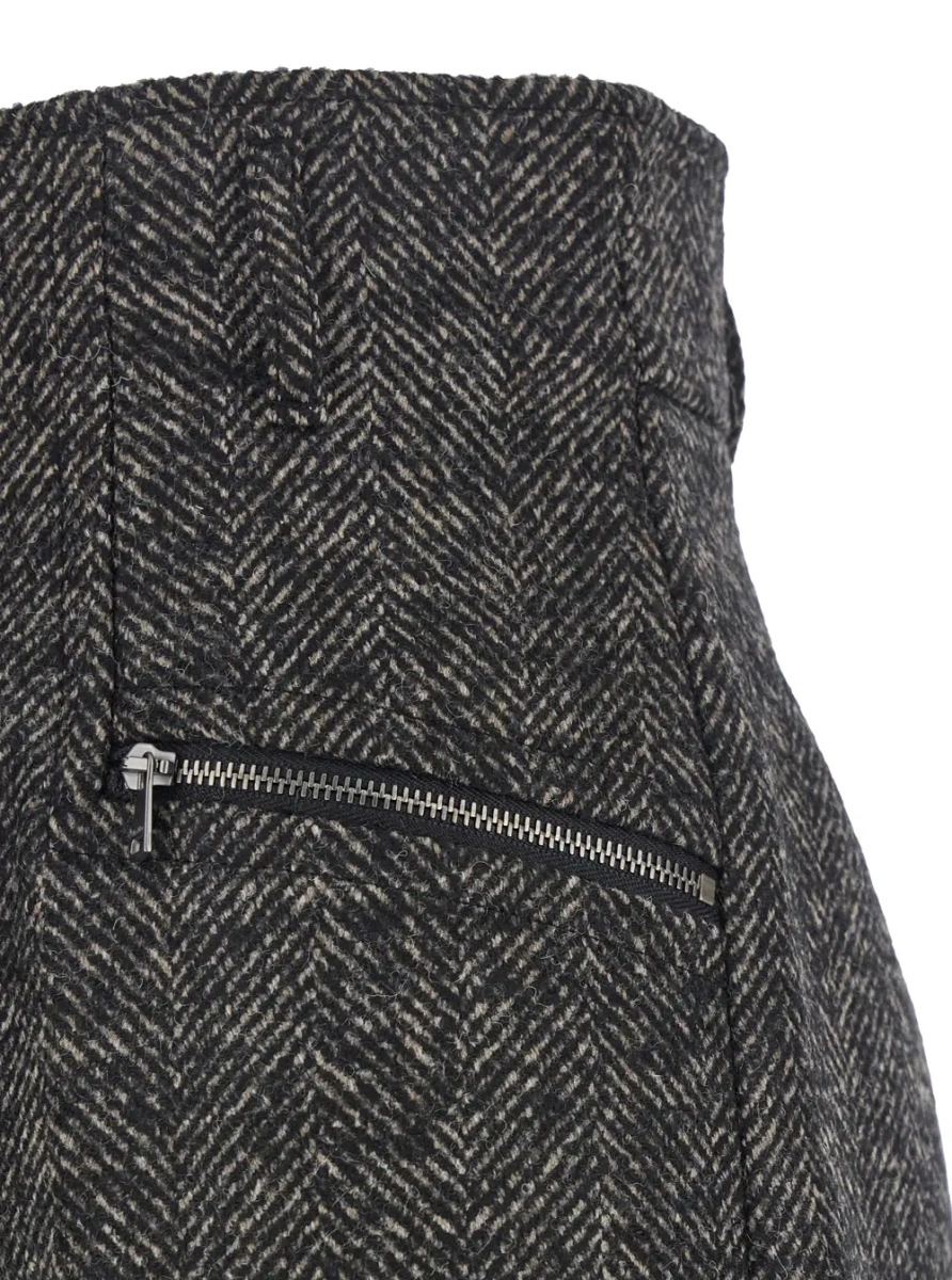 Pantaloni scurti Max Mara maro din lana - Img 3