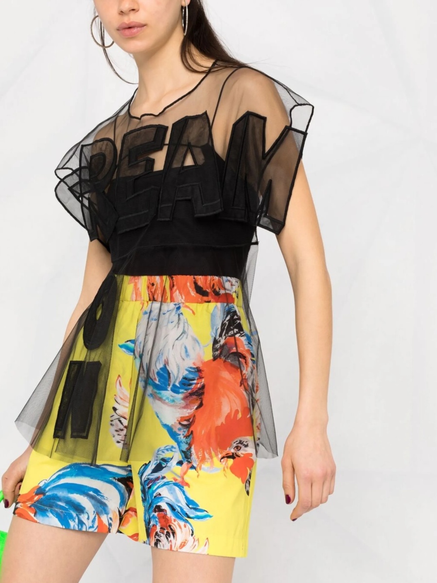 Pantaloni scurti MSGM galbeni din bumbac - Img 5