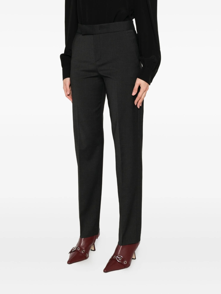 Pantaloni slim fit Alberta Ferretti gri din polyester si lana - Img 3