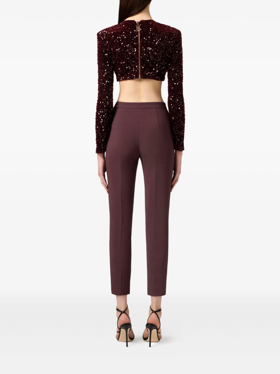 Pantaloni slim fit Elisabetta Franchi maro - Img 3