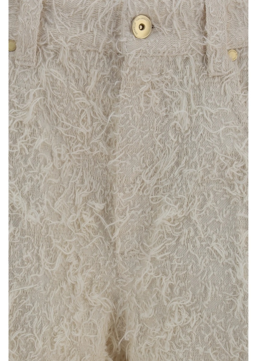 Pantaloni Square-leg dyed furry Pants with monili - Img 3