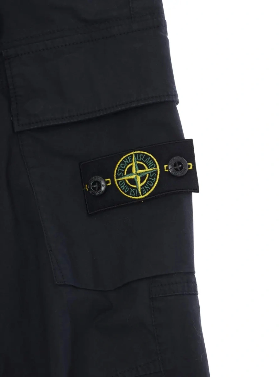 Pantaloni Stone Island albastri din bumbac - Img 3
