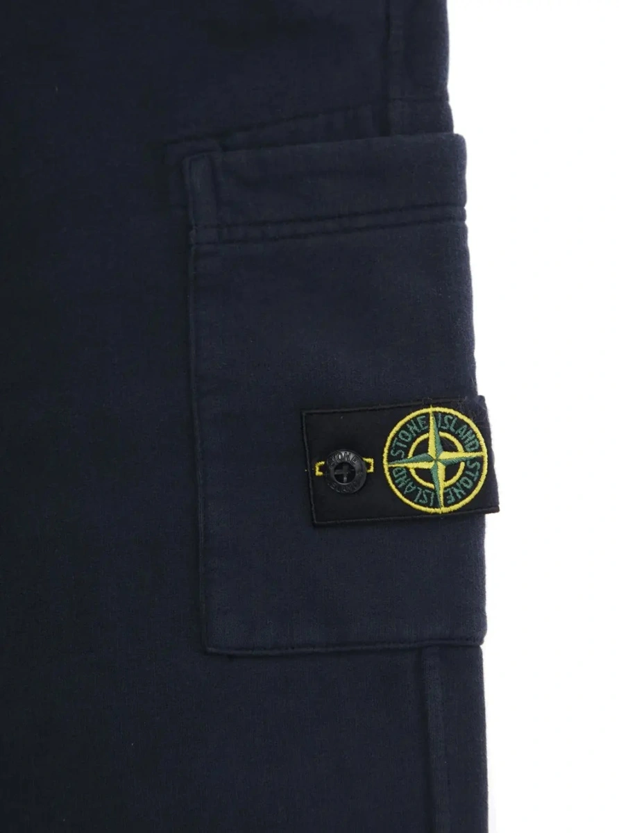 Pantaloni Stone Island albastri din bumbac - Img 3