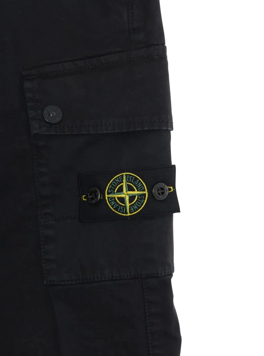 Pantaloni Stone Island negri din bumbac - Img 3