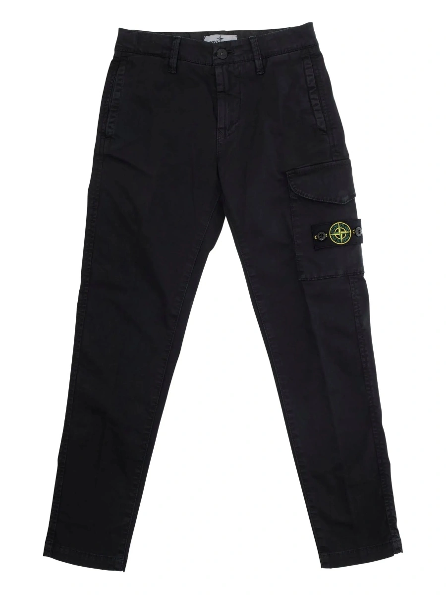 Pantaloni Stone Island negri din bumbac - Img 6