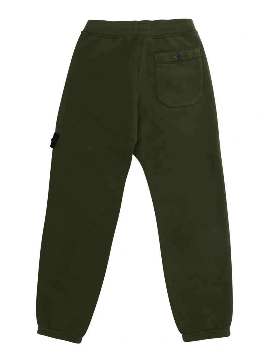 Pantaloni Stone Island verzi din bumbac - Img 2