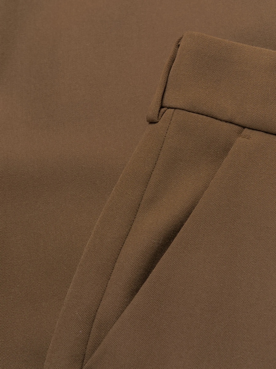 Pantaloni talie inalta Balmain maro din lana - Img 5