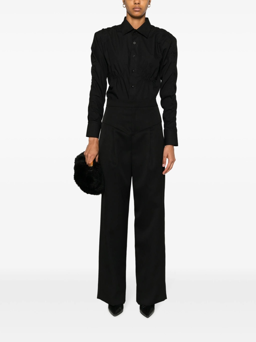 Pantaloni talie inalta Isabel Marant negri din lana - Img 2