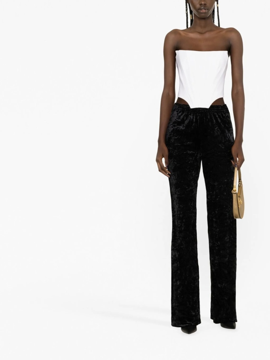 Pantaloni talie inalta Saint Laurent negri din polyester - Img 2