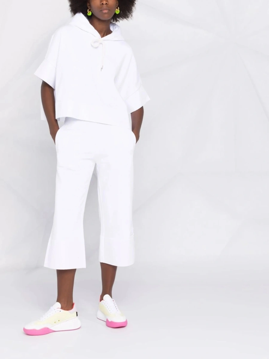 Pantaloni trei sferturi Stella McCartney albi - Img 2