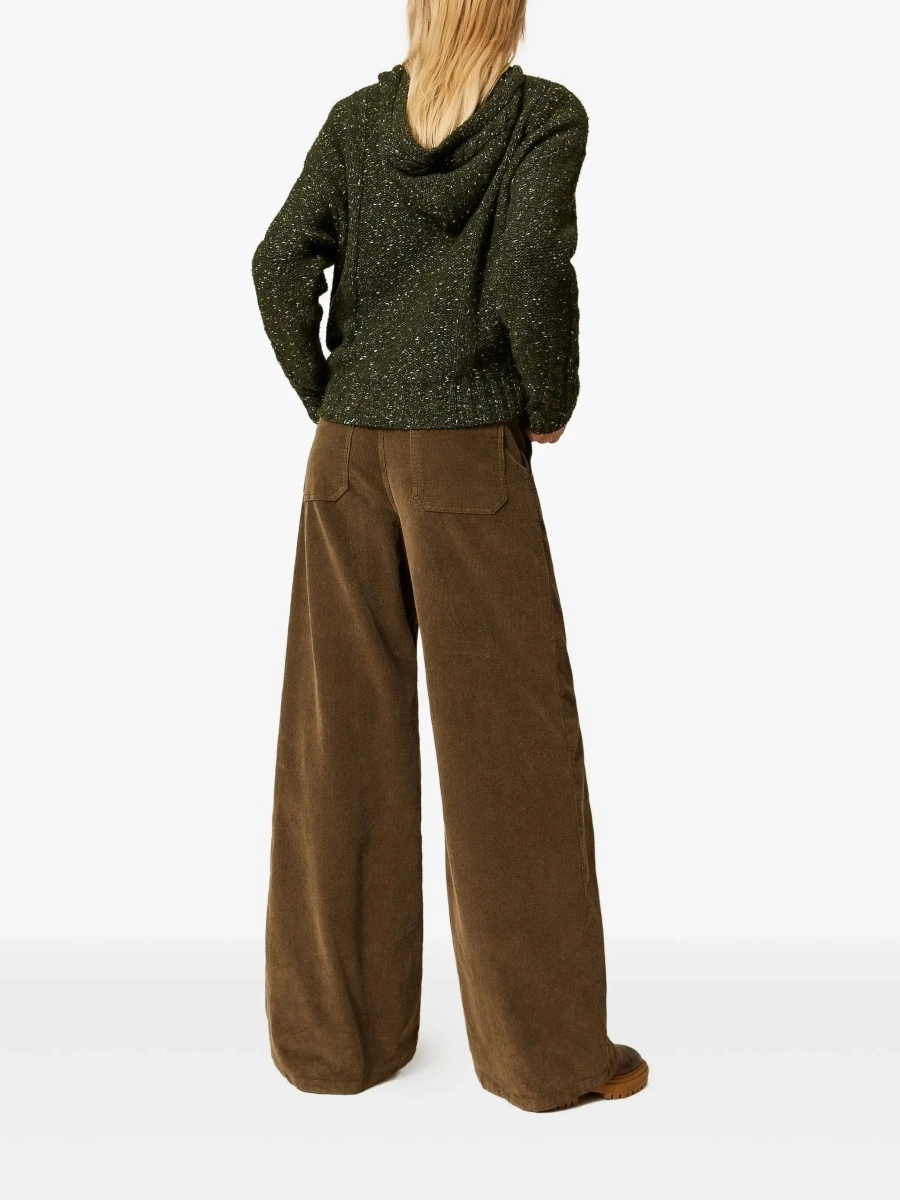 Pantaloni TWINSET verzi din catifea - Img 4