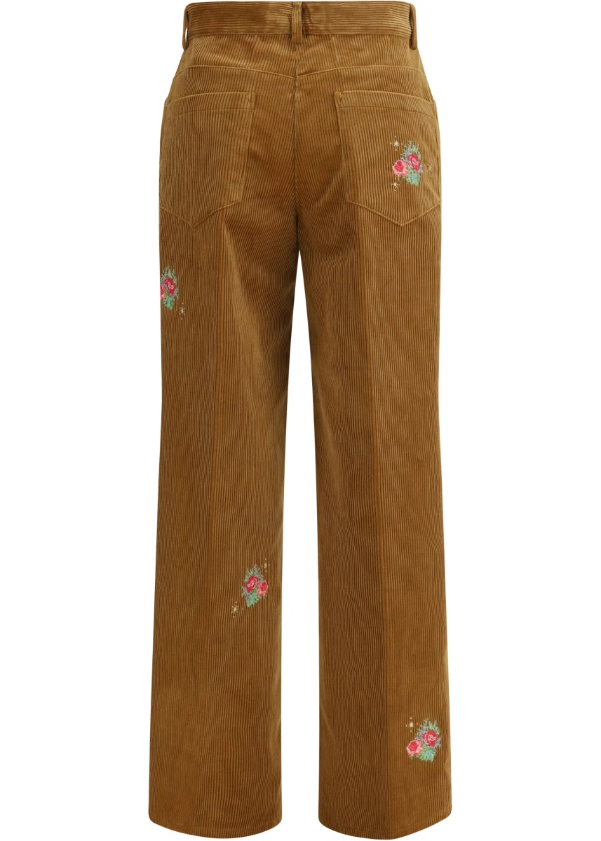 Pantaloni Velvet Pants with embroidered bouquets - Img 2