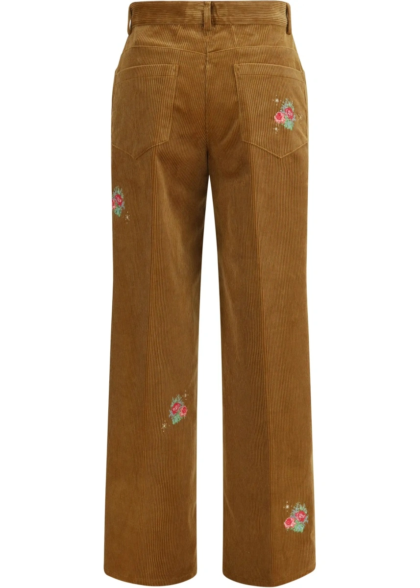 Pantaloni Velvet Pants with embroidered bouquets - Img 2