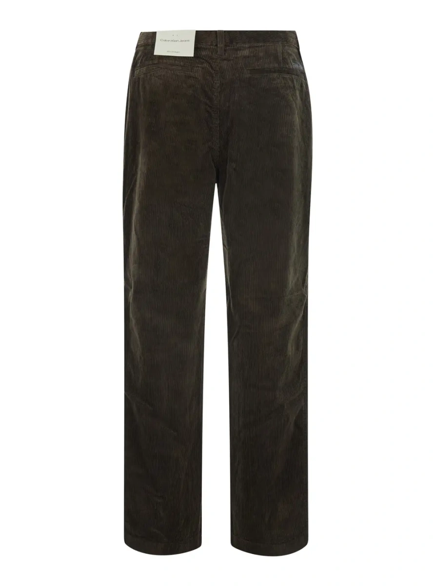 Pantaloni Velvet Pants with Pockets and Straight Hems in Brown for Men - Img 2