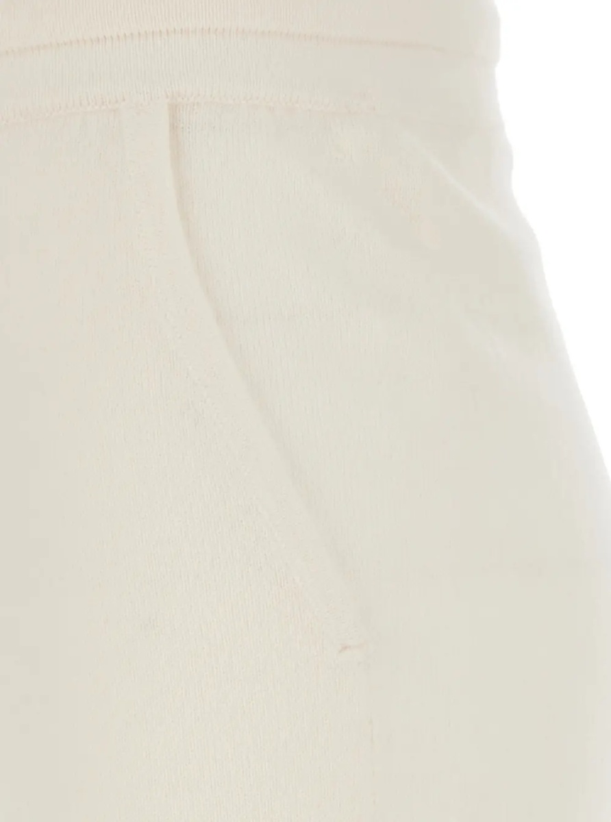 Pantaloni White Pants with Elasticated Waist with Drawstring in Fabric Woman - Img 3