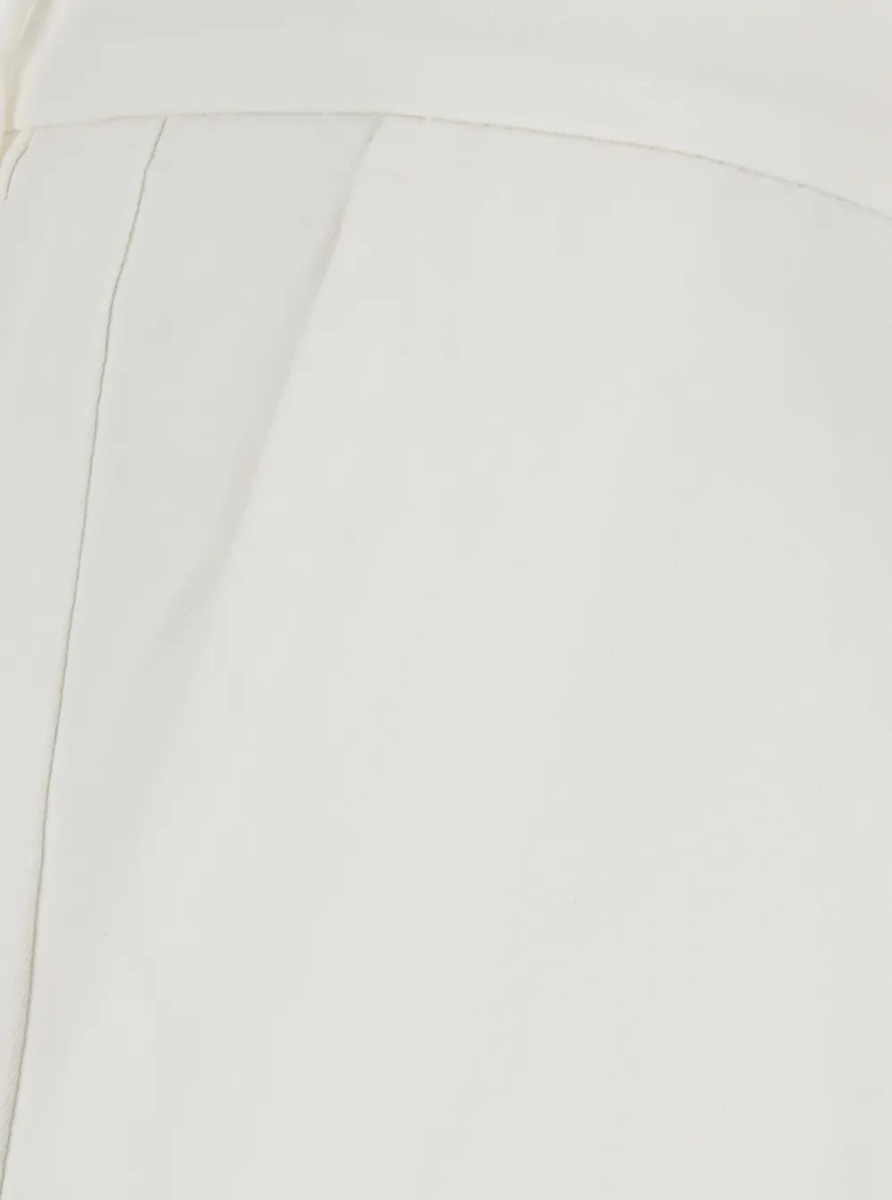 Pantaloni White Trousers with Front Pleat in Cotton for Men - Img 3