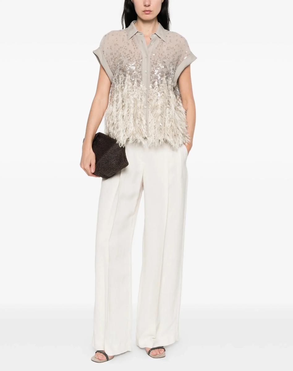 Pantaloni Wide Pants in fluid twill - Img 2