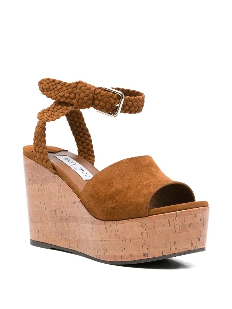 Pantofi cu platforma Jimmy Choo maro din piele - Img 5