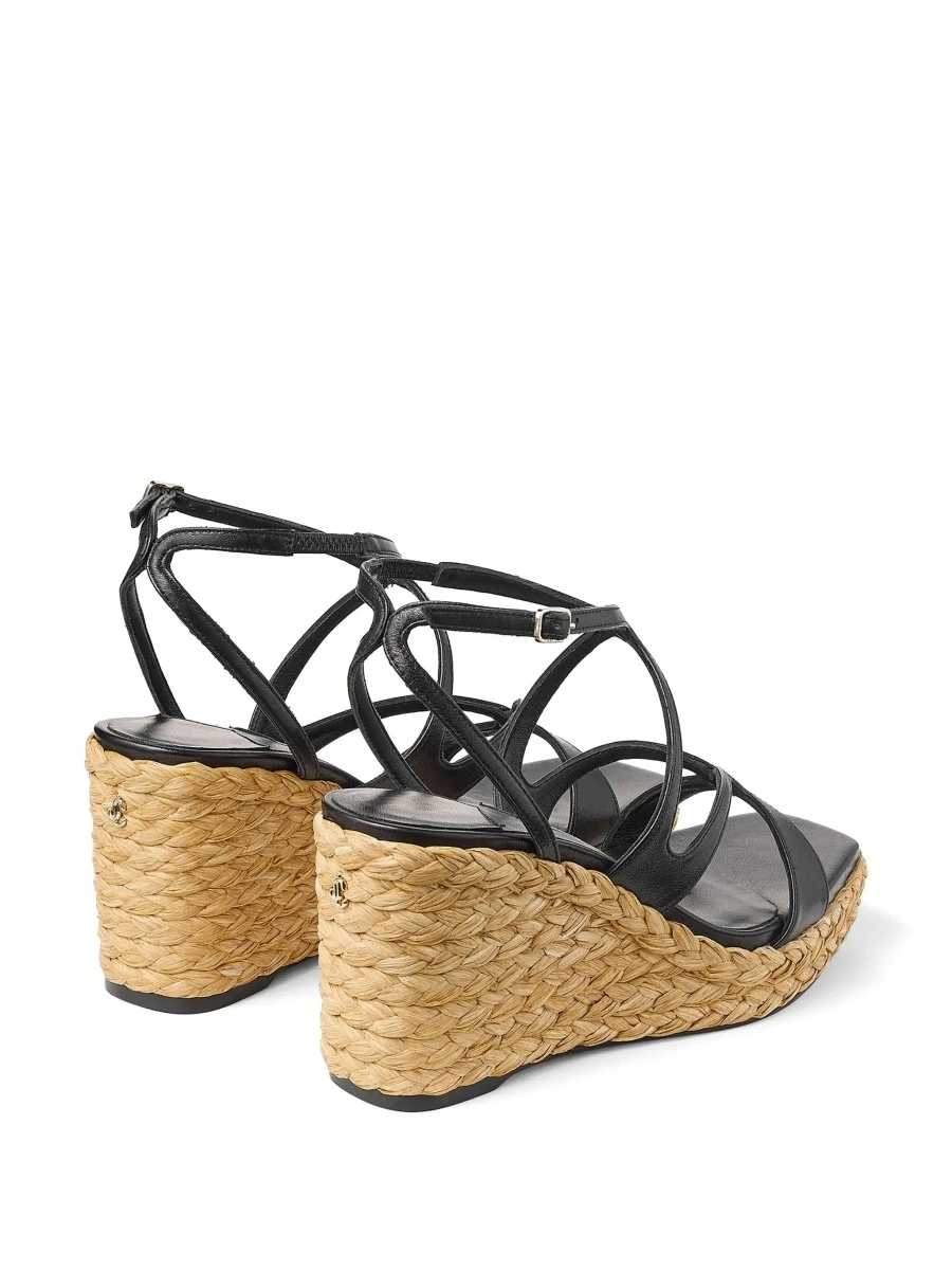 Pantofi cu platforma Jimmy Choo negri din piele si material textil - Img 9
