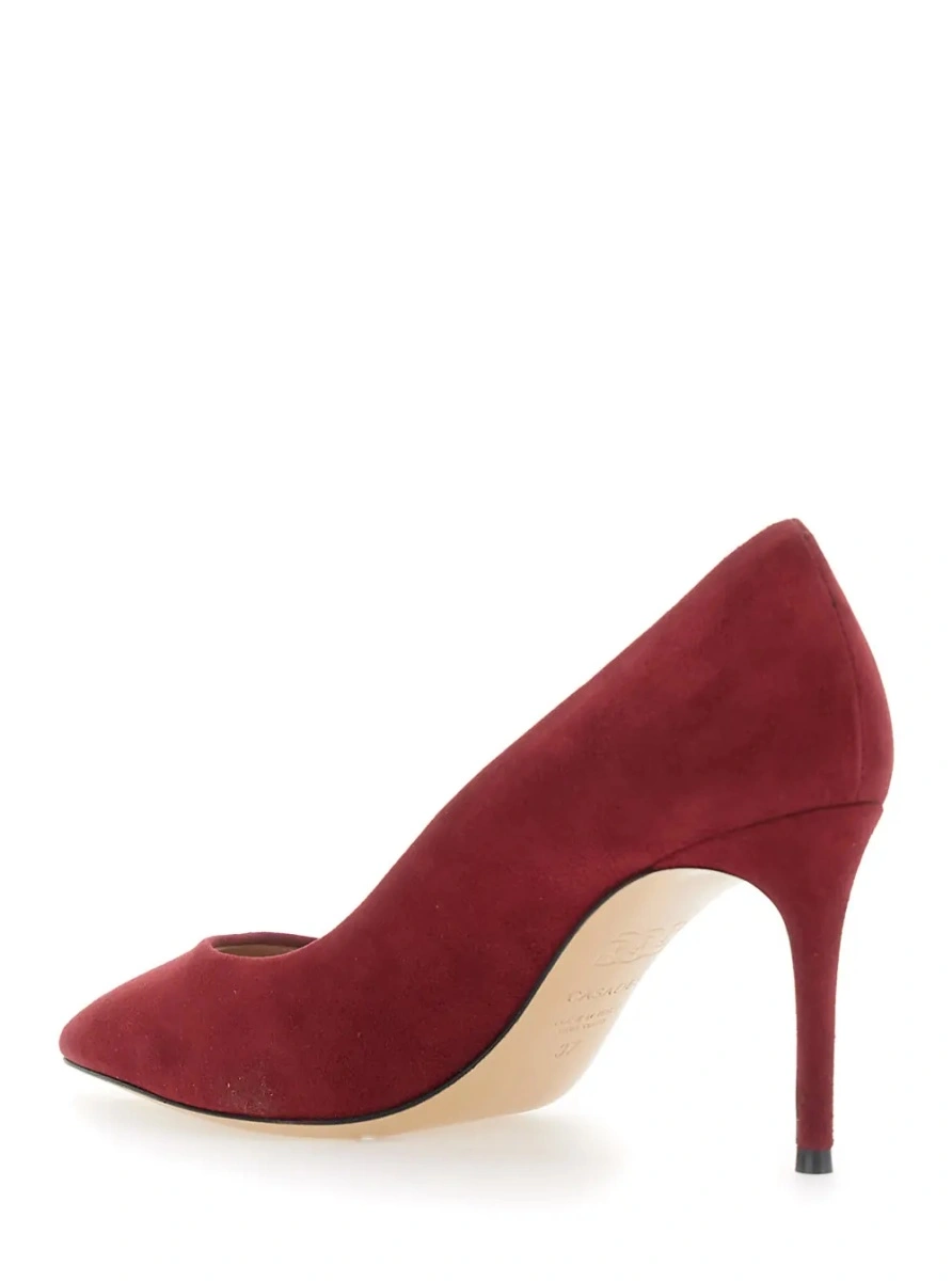 Pantofi cu toc Casadei rosii din piele intoarsa - Img 3