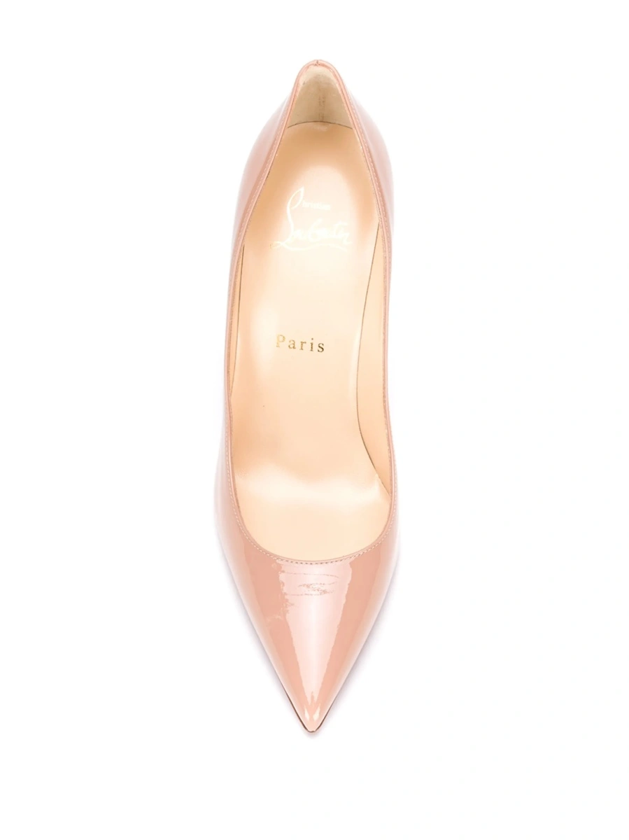 Pantofi cu toc Christian Louboutin neutri din piele - Img 4