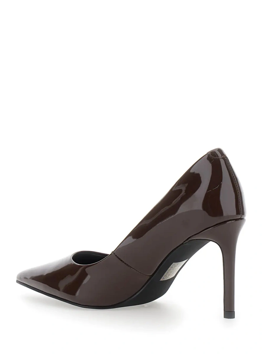 Pantofi cu toc Jeffrey Campbell maro din piele lacuita - Img 3