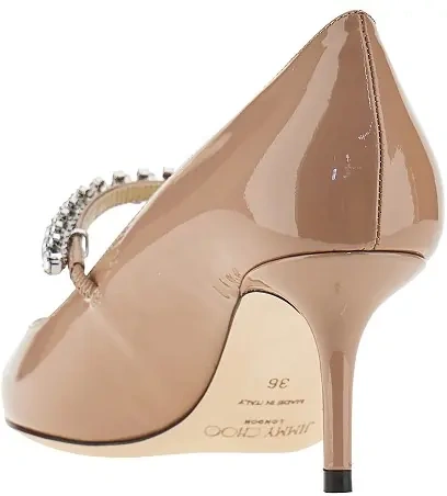 Pantofi cu toc Jimmy Choo 'Bing' roz din piele lacuita - Img 3