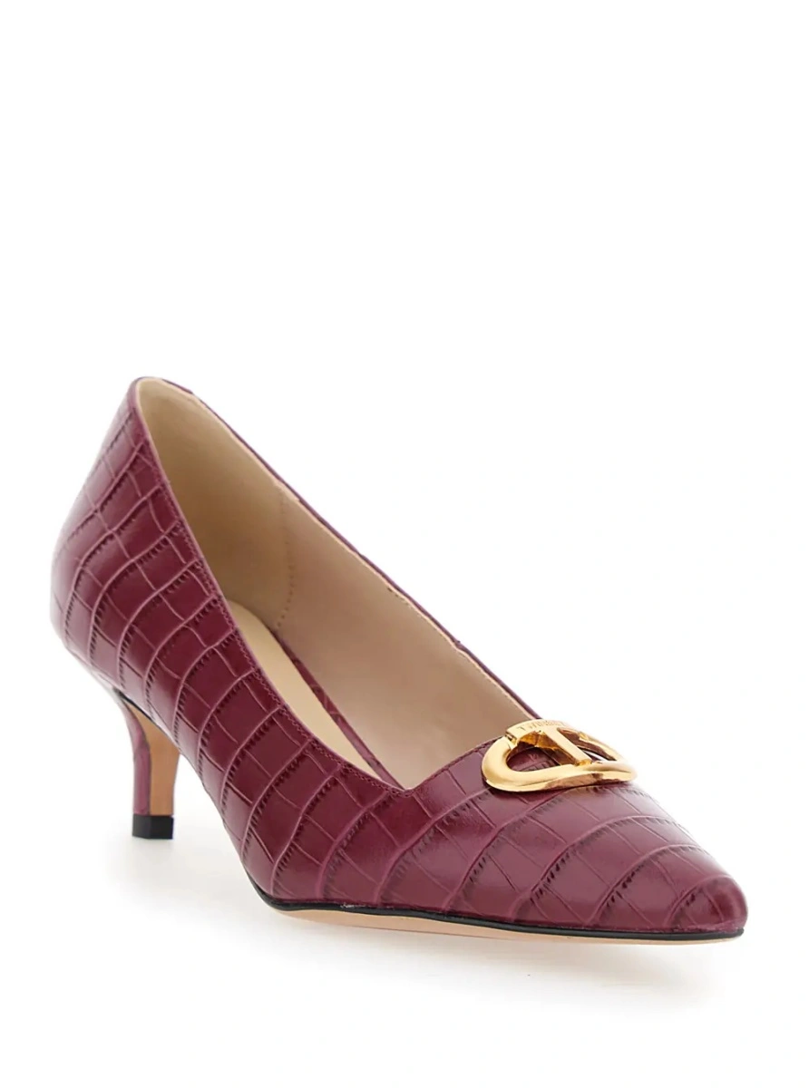 Pantofi cu toc TWINSET rosii din piele - Img 2