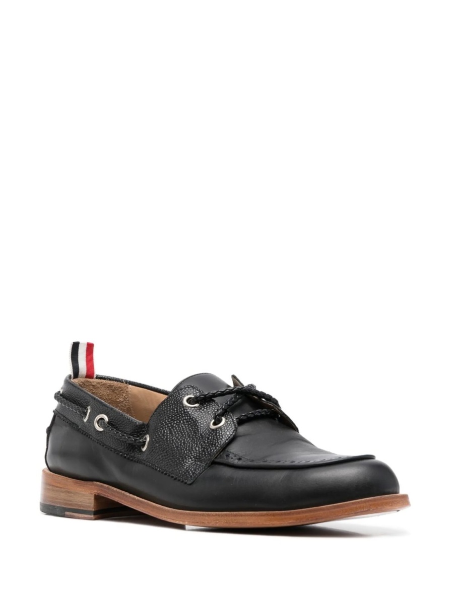 Pantofi de navigatie Thom Browne negri din piele - Img 2