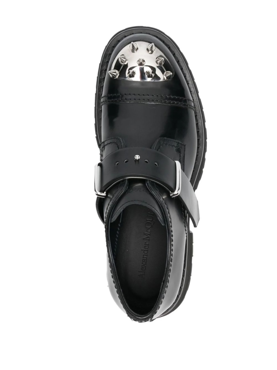Pantofi Monkstrap Alexander McQueen negri din piele - Img 4