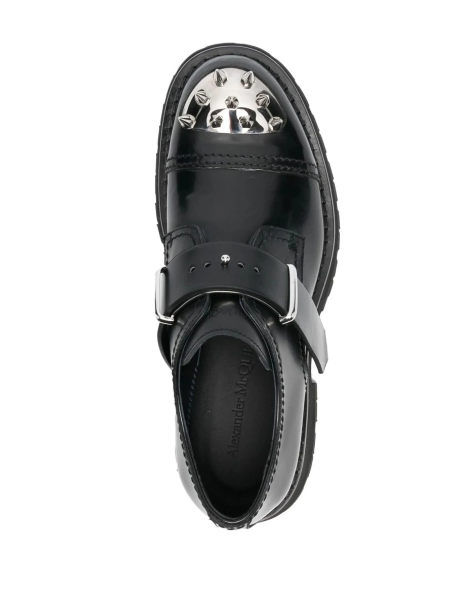 Pantofi Monkstrap Alexander McQueen negri din piele - Img 4
