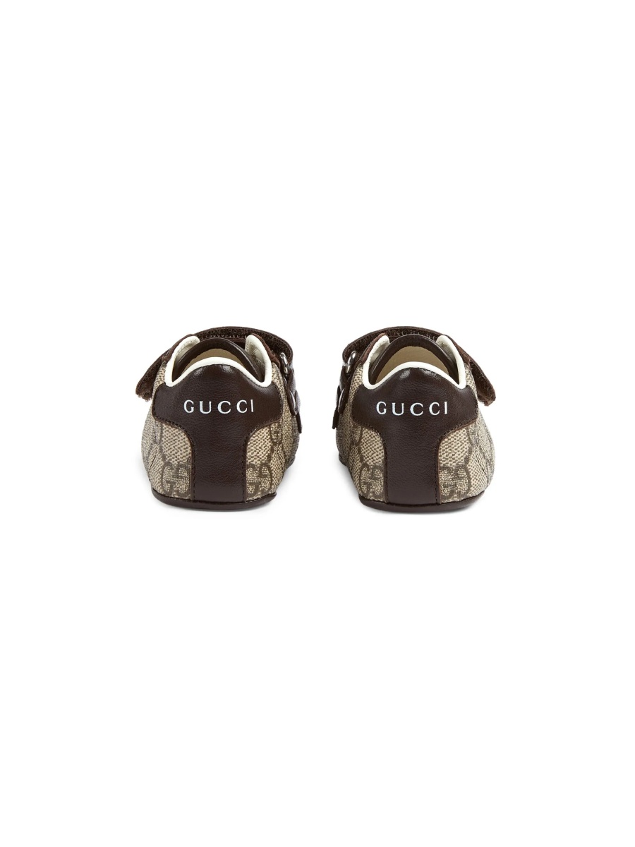 Pantofi premergatori Gucci maro din piele si material textil - Img 4