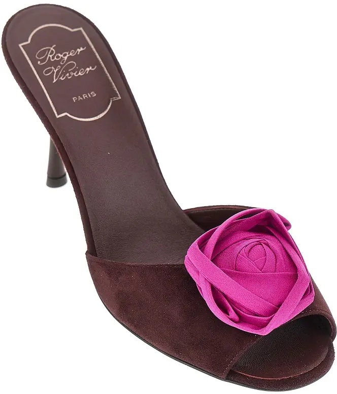 Pantofi 'Rose Vivier' suede leather mules - Img 2