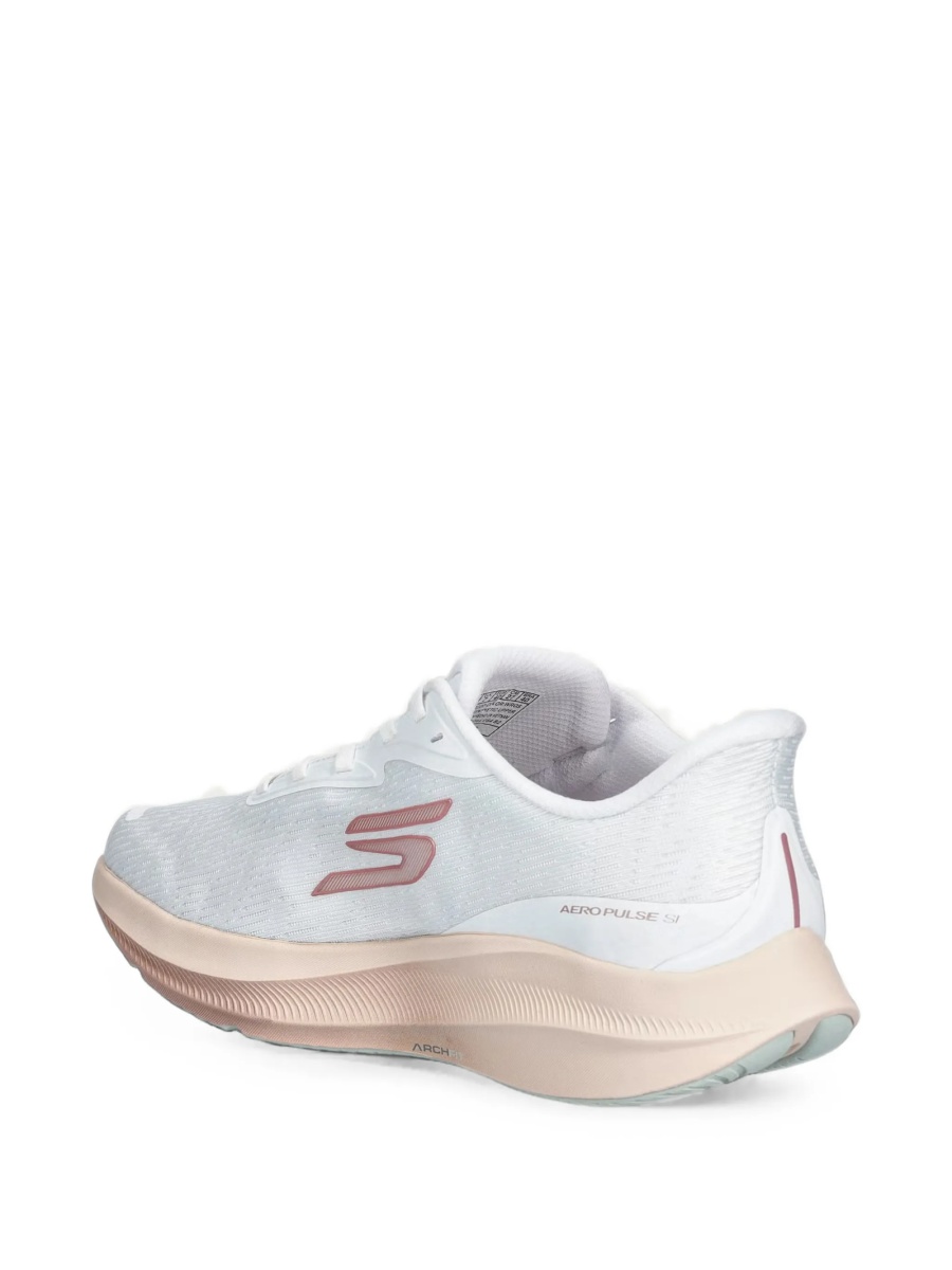 Pantofi slip-on SKECHERS albi din material textil - Img 4