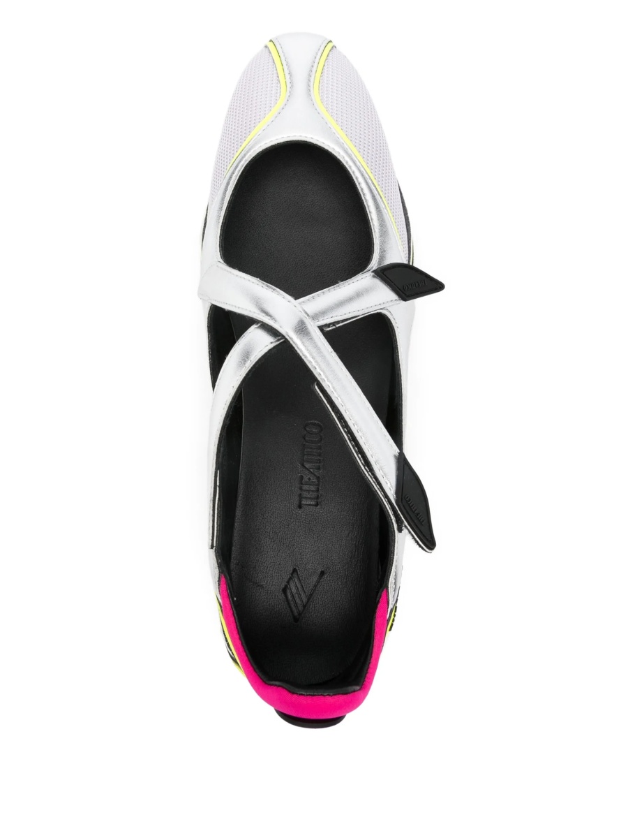 Pantofi slip-on THE ATTICO argintii din material textil si poliuretan - Img 4