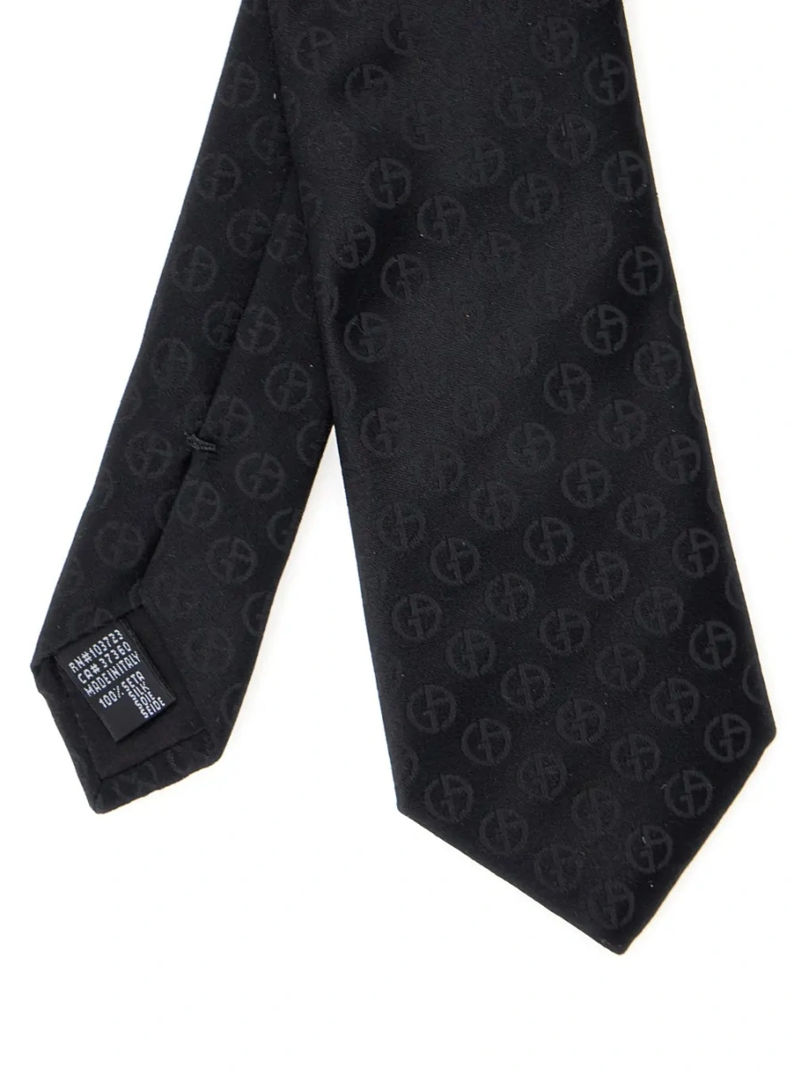 Papion Giorgio Armani negru din matase - Img 3