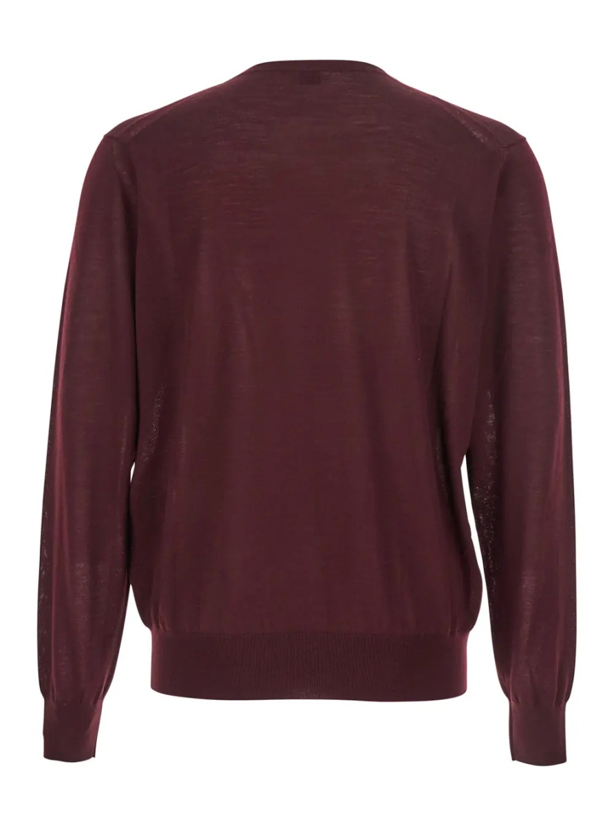 Pulover Bordeaux Crewneck Sweater with Cassandre in Cashmere Man - Img 2