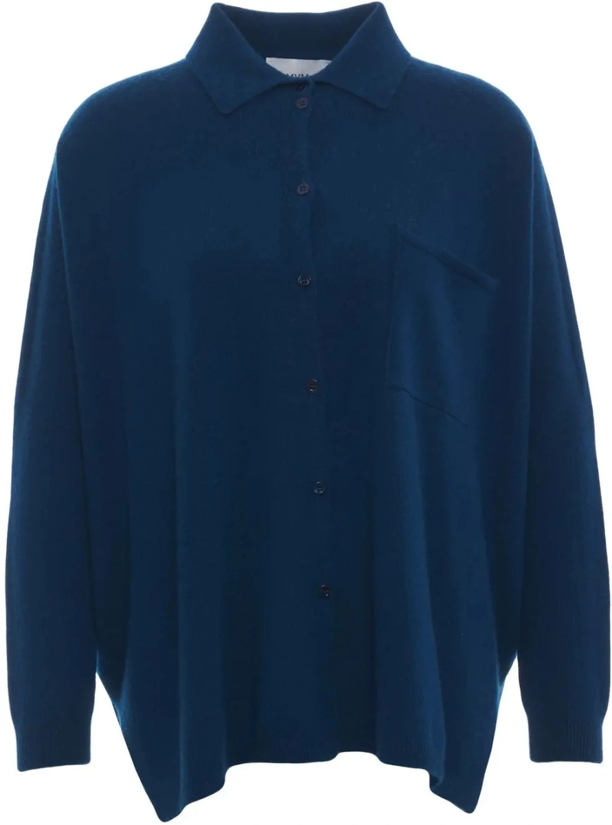 Pulover casual MVM albastru din casmir - Img 2
