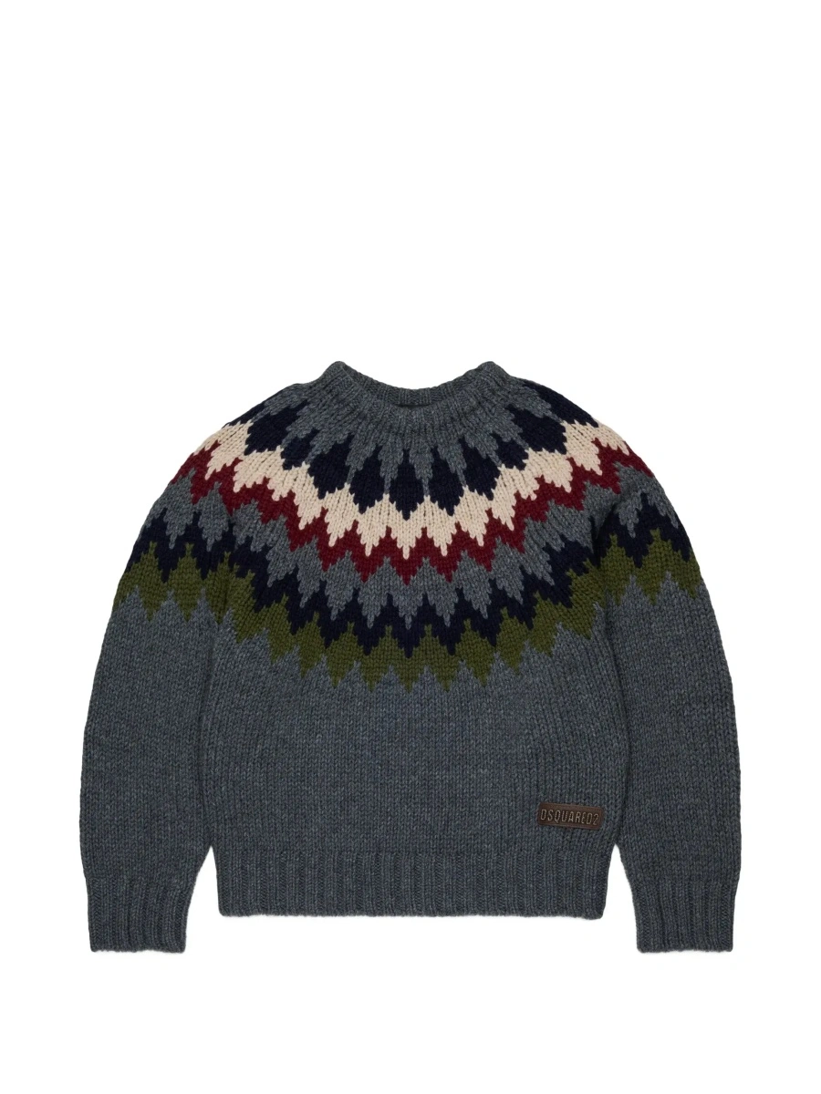 Pulover DSQUARED2 gri din lana - Img 7