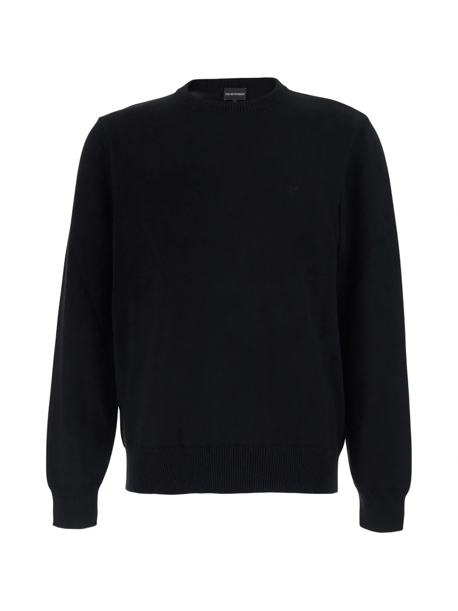 Pulover Emporio Armani negru din bumbac - Img 6