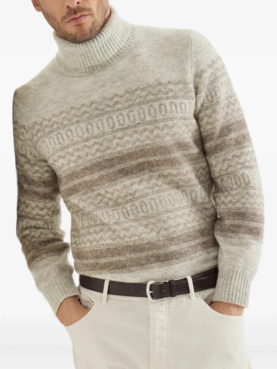 Pulover Fair Isle knit turtleneck Sweater - Img 7