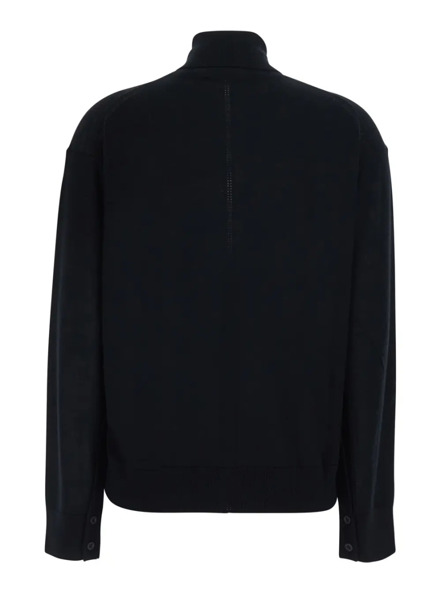 Pulover 'FREDA' black Sweater with V-neck in virgin wool for women - Img 2