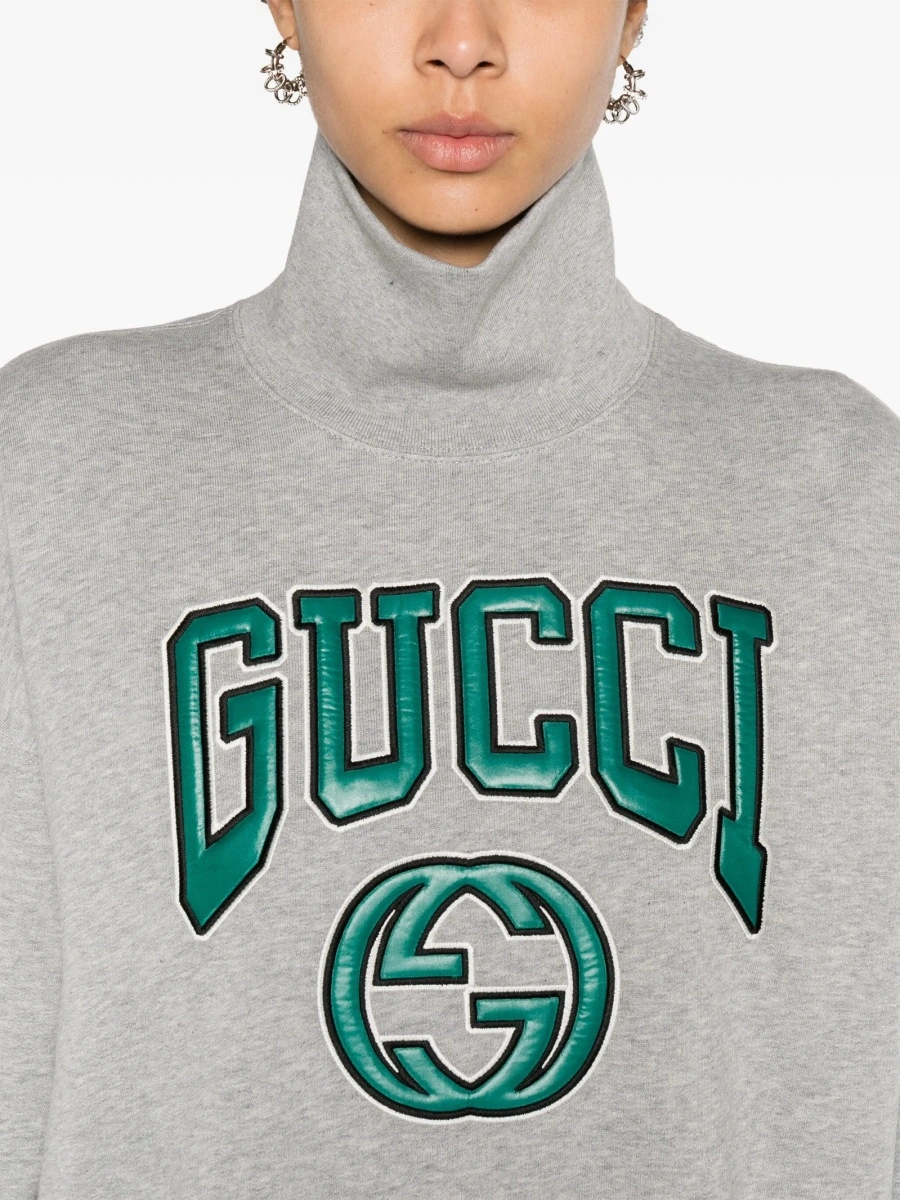 Pulover Gucci gri din bumbac - Img 5