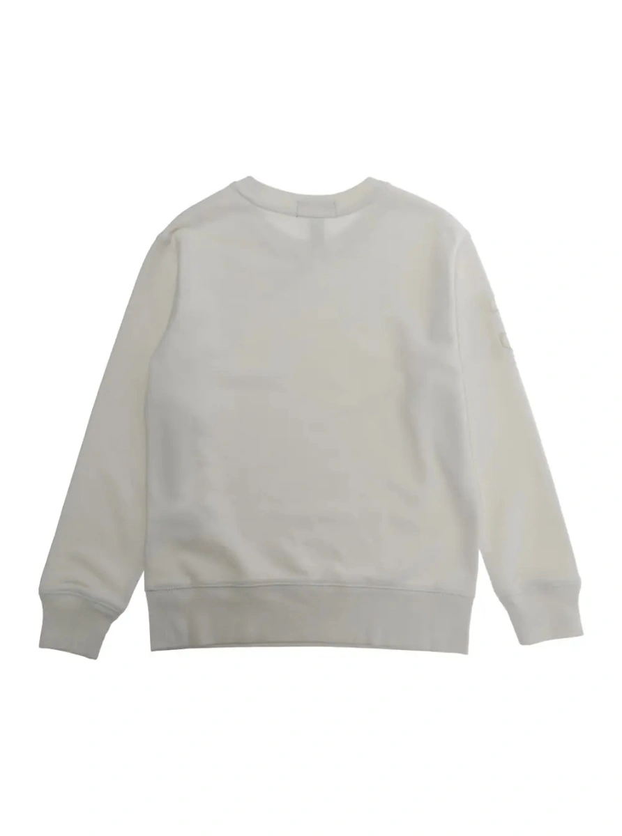 Pulover KNIT-PULLOVER-SWEATSHIRT White Long Sleeve Sweater with Round Neck and Embroidered Logo for Men - Img 2