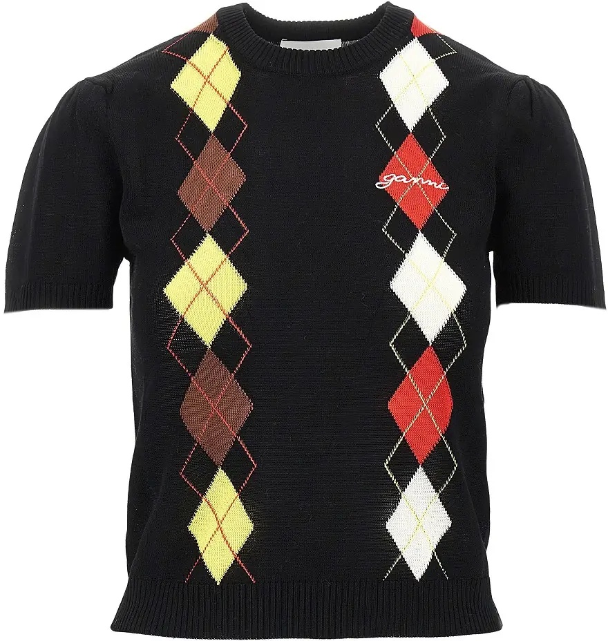 Pulover Knitted top with diamonds motif - Img 2