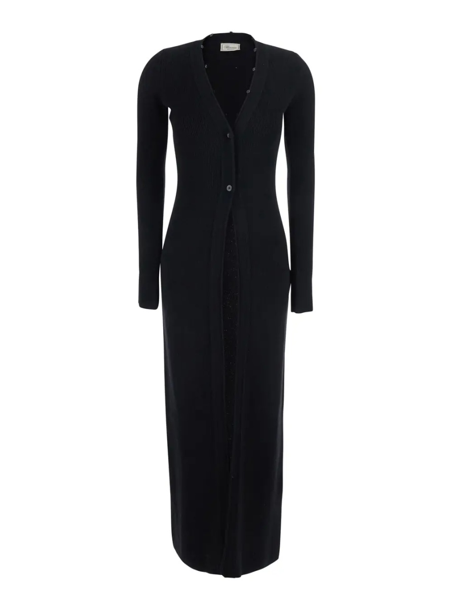 Pulover Knitwear with collar and long sleeves in black virgin wool for women - Img 4