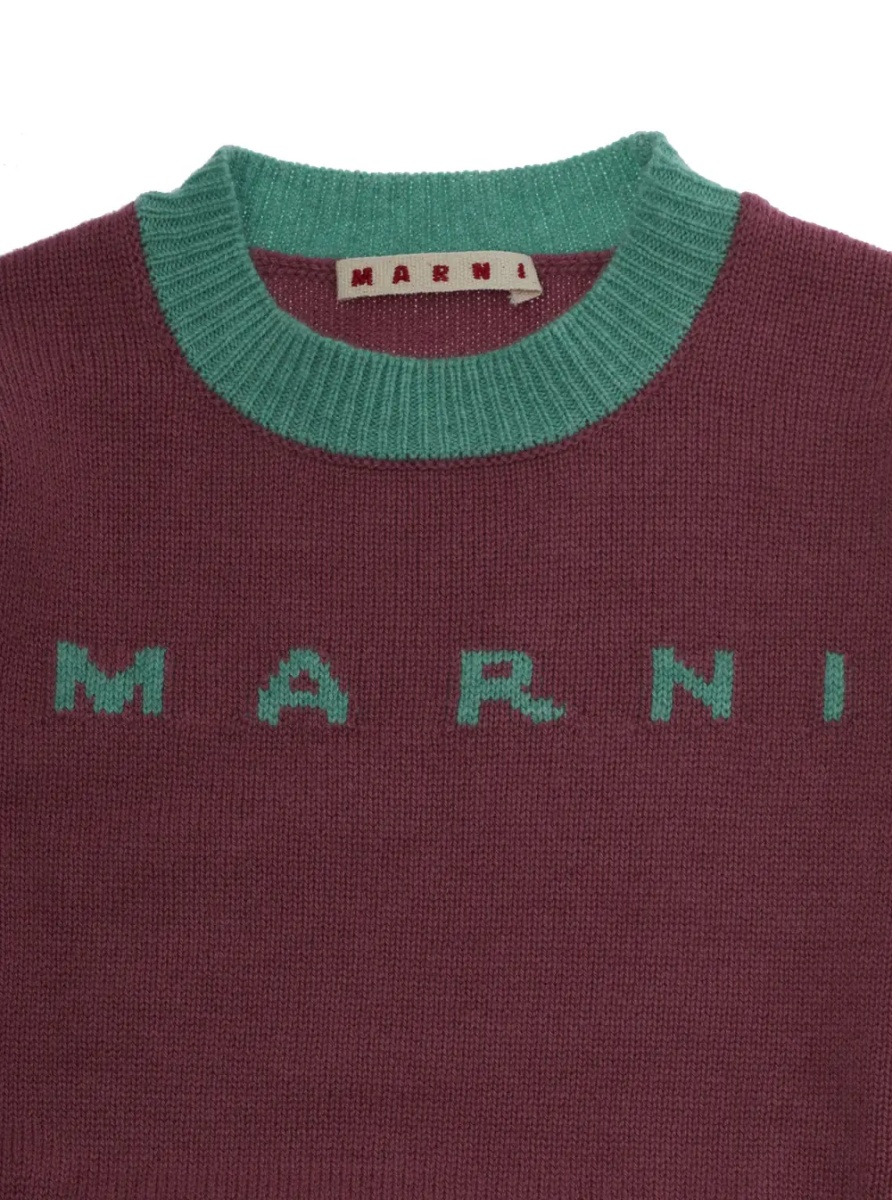 Pulover M01214M00MLMK33U0M352 is a long-sleeve sweater with a crew neck made of pink wool and cashmere for Girl - Img 3