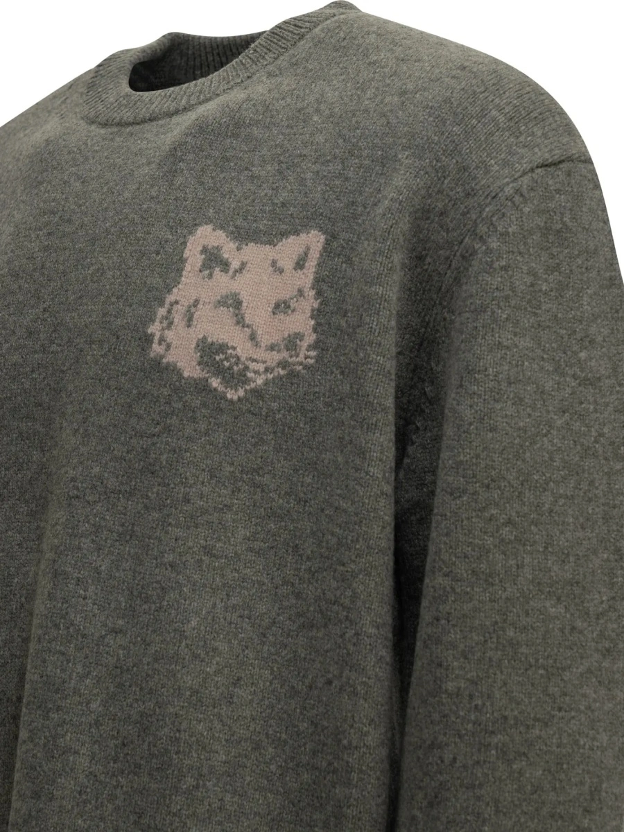Pulover MAISON KITSUNÉ "Fox Head" Crew-Neck Sweater - Img 4